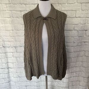 Collection XIIX LTd women S one button knit cape sweater